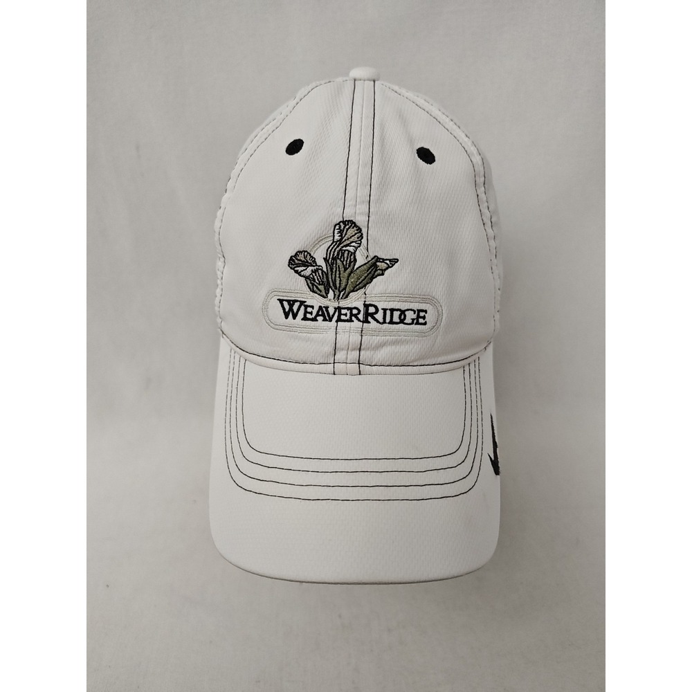 Nike Golf Hat Men's White Embroidered OSFM Weaver Ridge Golf‎ Course Cotton Cap